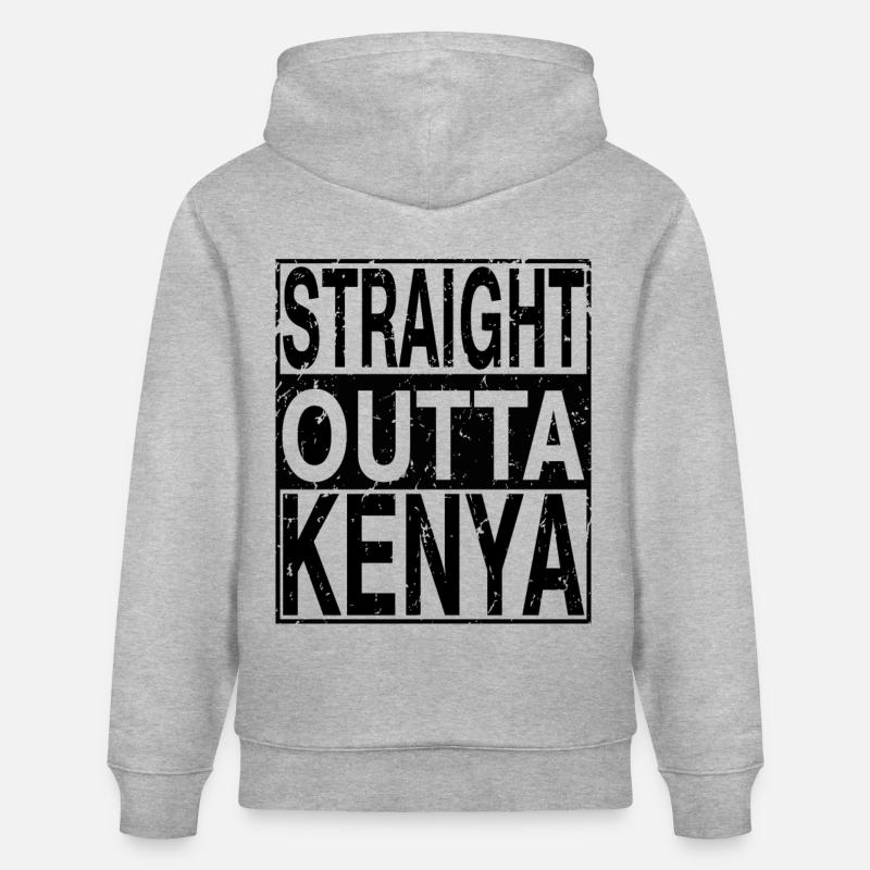 Kenya Straight outta Kenya - Sweat à capuche bio CRUISER Stanley/Stella Unisexe - gris chiné