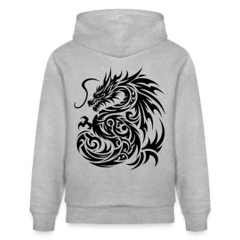 Dragon Tribal Tattoo Artistic Symbol Design - Sweat à capuche bio CRUISER Stanley/Stella Unisexe - gris chiné - Dos - Alina (178cm)