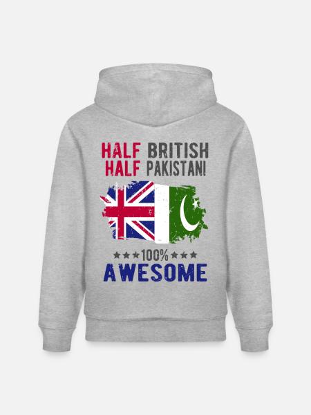 Half British Half Pakistanis - Stanley/Stella CRUISER Unisex Organic Hoodie - heather grey