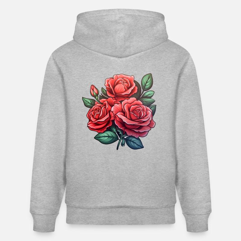 Fleur de Rose - Sweat à capuche bio CRUISER Stanley/Stella Unisexe - gris chiné