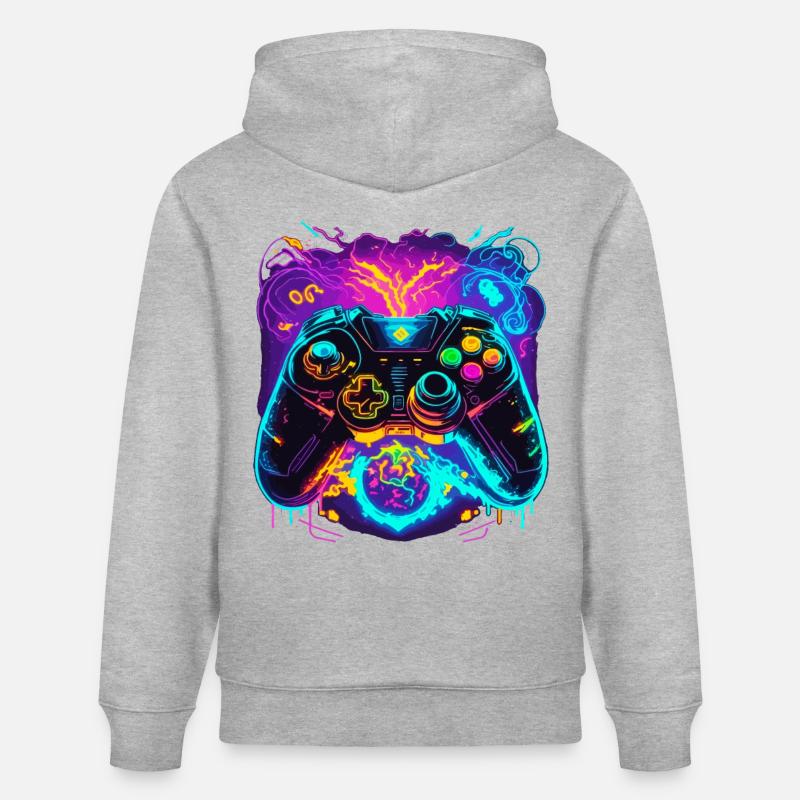 Power Graffiti Gaming Controller - Sweat à capuche bio CRUISER Stanley/Stella Unisexe - gris chiné