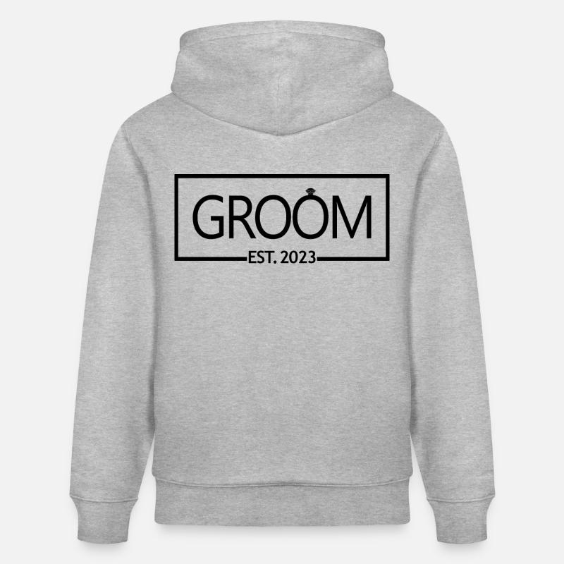 2023 - Ehemann wird Hochzeitsfeier Geschenk - Stanley/Stella Unisex Bio-Hoodie CRUISER  - Grau meliert