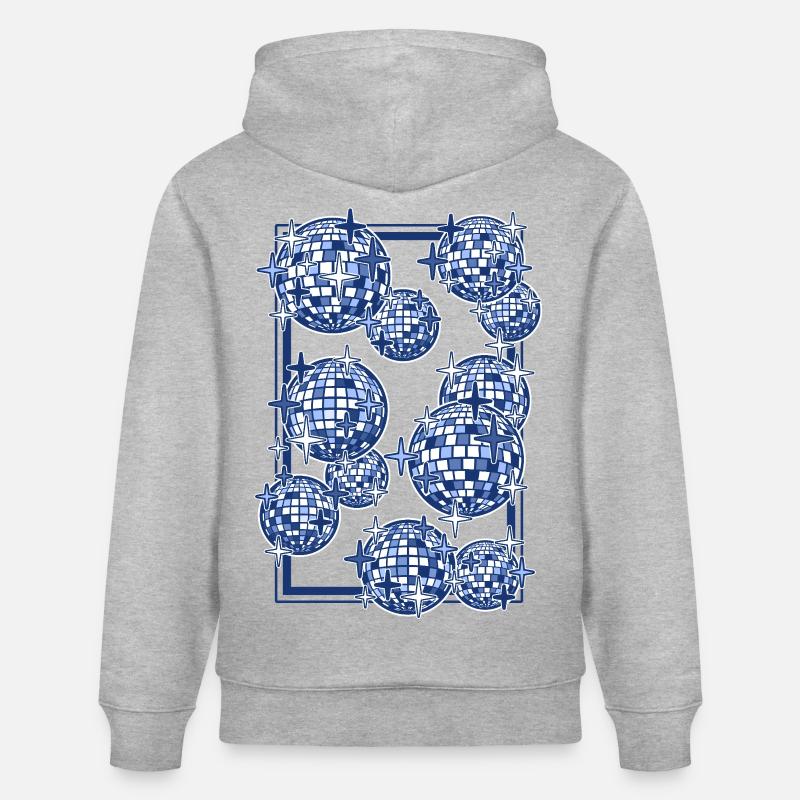 Des boules miroir bleues - Sweat à capuche bio CRUISER Stanley/Stella Unisexe - gris chiné
