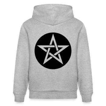 Pentagramm - Stanley/Stella Unisex Bio-Hoodie CRUISER  - Grau meliert - Hinten - Alina (178cm)