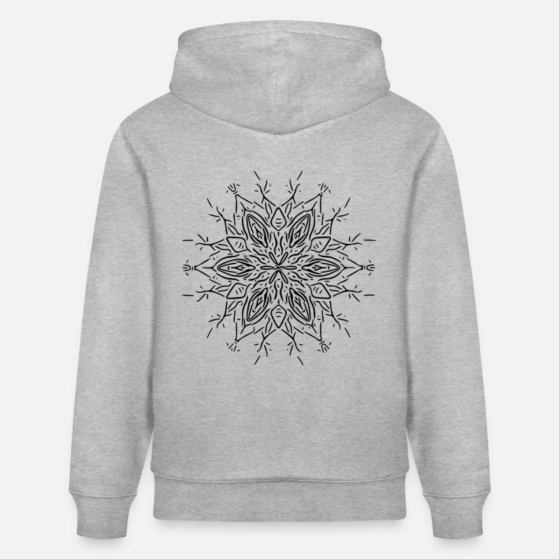 Mandala Flower Lines Shape Pattern - Sweat à capuche bio CRUISER Stanley/Stella Unisexe - gris chiné