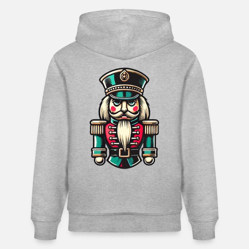 Illustration de casse-noisette de Noël - Sweat à capuche bio CRUISER Stanley/Stella Unisexe - gris chiné