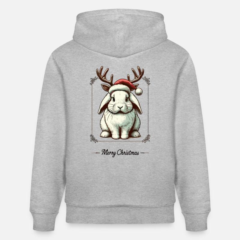 Mignon lapin style Noël - Sweat à capuche bio CRUISER Stanley/Stella Unisexe - gris chiné