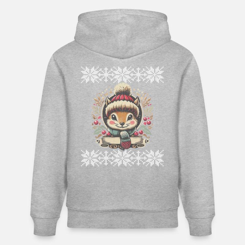 Illustration de l’écureuil d’hiver - Sweat à capuche bio CRUISER Stanley/Stella Unisexe - gris chiné