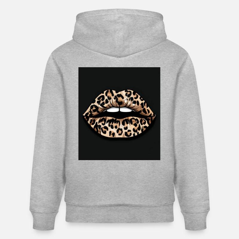 lèvres léopard avec noir - Sweat à capuche bio CRUISER Stanley/Stella Unisexe - gris chiné