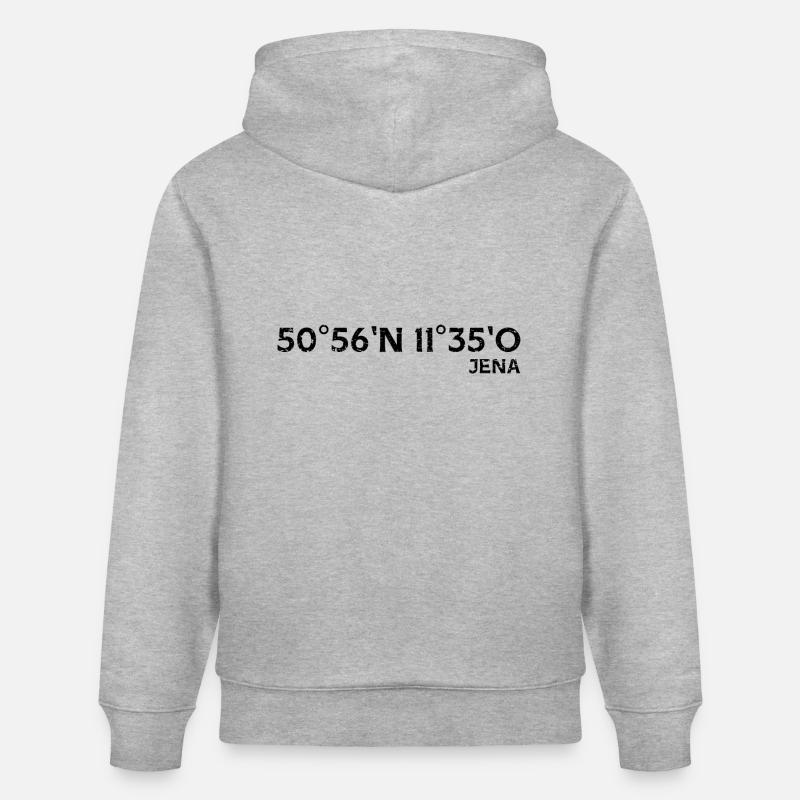 Coordonnées souvenir d’Iéna - Sweat à capuche bio CRUISER Stanley/Stella Unisexe - gris chiné