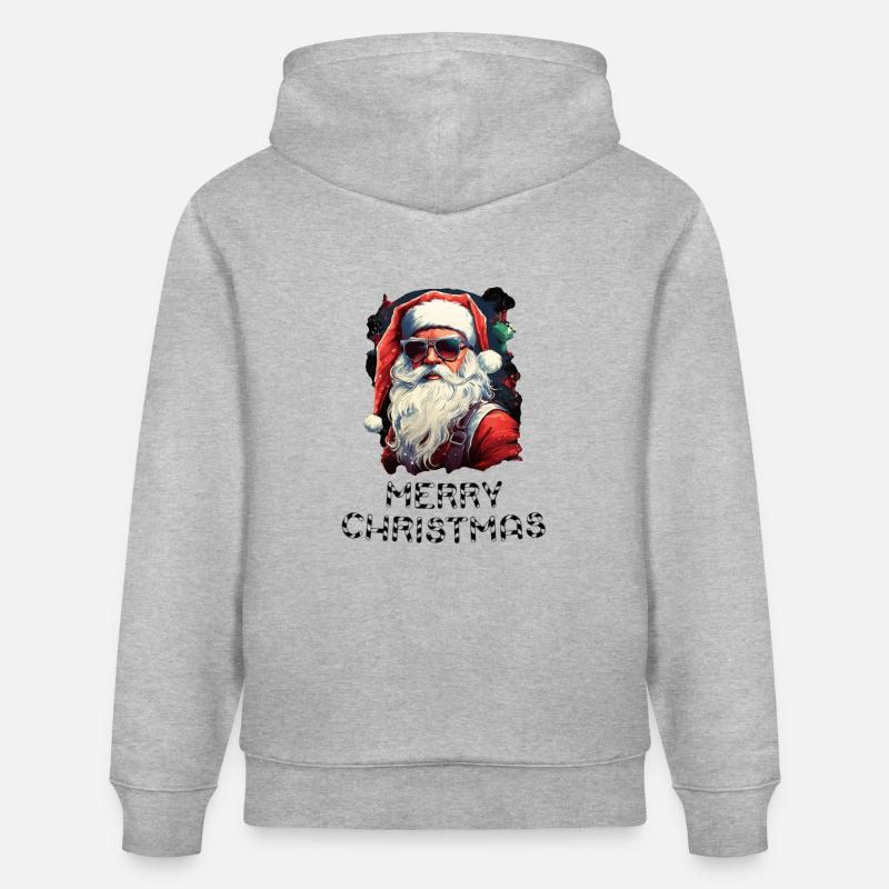 Père Noël - Marry Christmas - Sweat à capuche bio CRUISER Stanley/Stella Unisexe - gris chiné