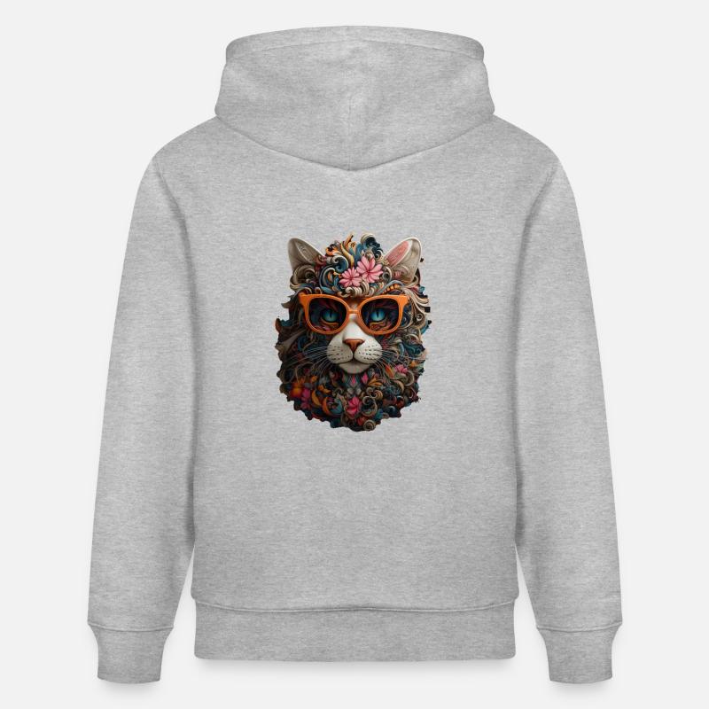 Chat - Sweat à capuche bio CRUISER Stanley/Stella Unisexe - gris chiné