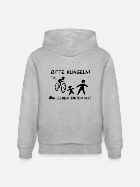 Bitte klingeln! Radfahrer-Kind - Stanley/Stella Unisex Bio-Hoodie CRUISER  - Grau meliert