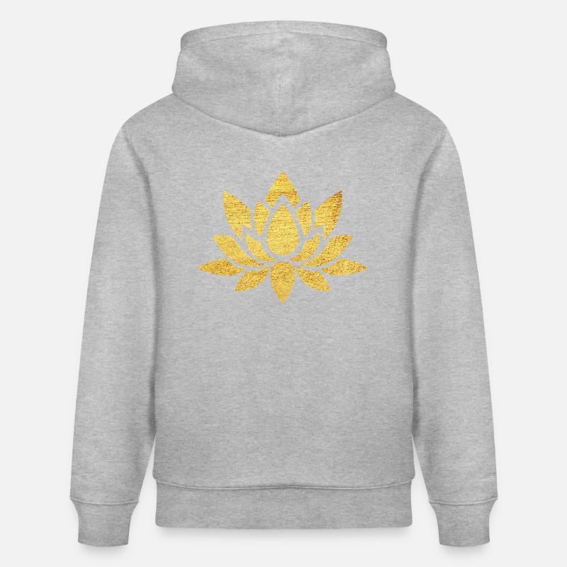 Fleur de lotus - Sweat à capuche bio CRUISER Stanley/Stella Unisexe - gris chiné