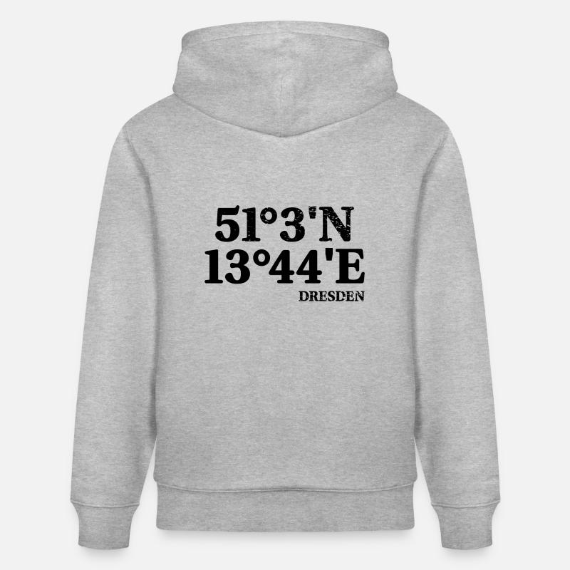 Coordonnées Souvenir de Dresde - Sweat à capuche bio CRUISER Stanley/Stella Unisexe - gris chiné