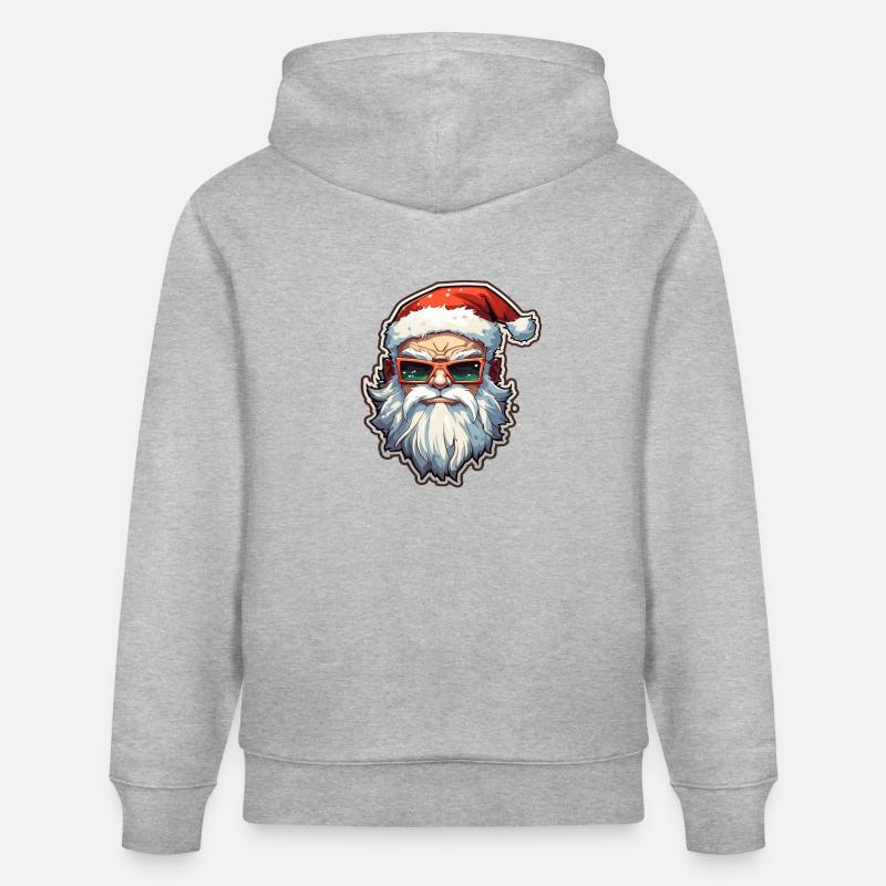 Père Noël - illustration - Sweat à capuche bio CRUISER Stanley/Stella Unisexe - gris chiné