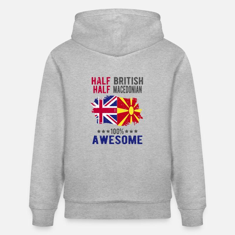 Moitié britannique moitié macédonien - Sweat à capuche bio CRUISER Stanley/Stella Unisexe - gris chiné