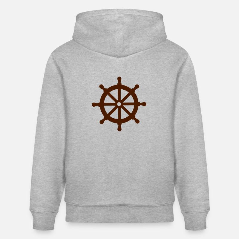 Roue de gouvernail - Bateau - Sweat à capuche bio CRUISER Stanley/Stella Unisexe - gris chiné