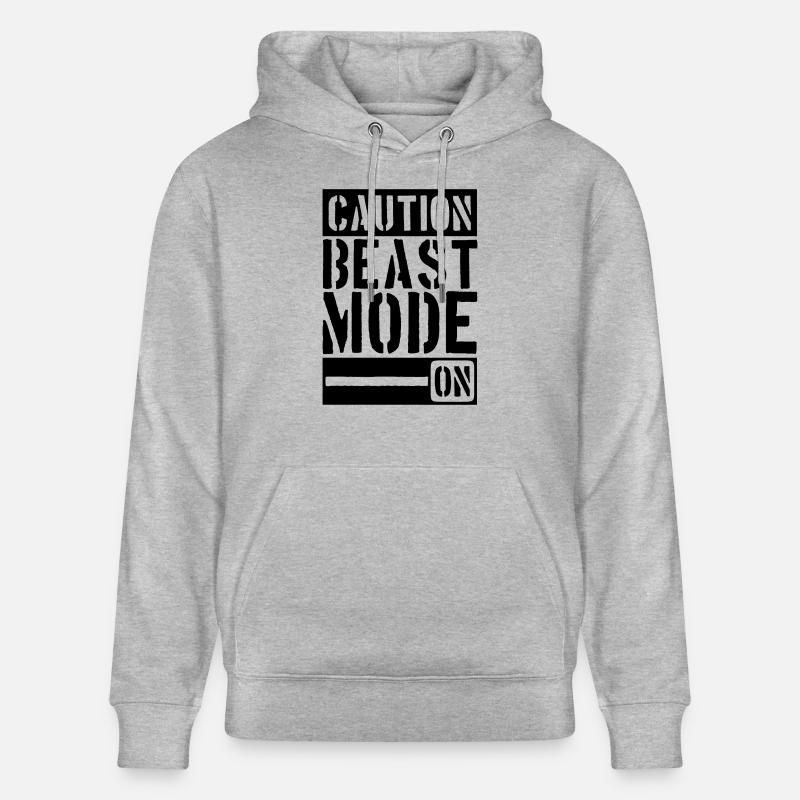 Caution Beast Mode On - Sweat à capuche bio CRUISER Stanley/Stella Unisexe - gris chiné