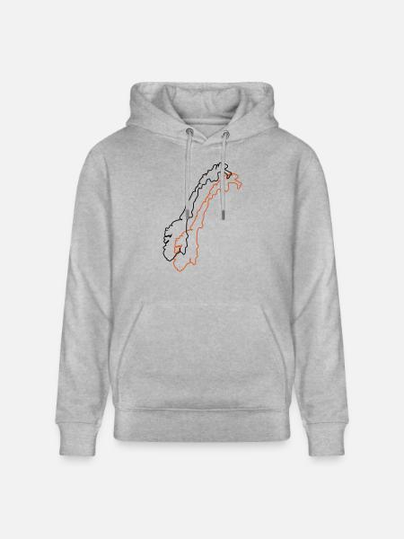 norway map - Stanley/Stella Unisex Bio-Hoodie CRUISER  - Grau meliert
