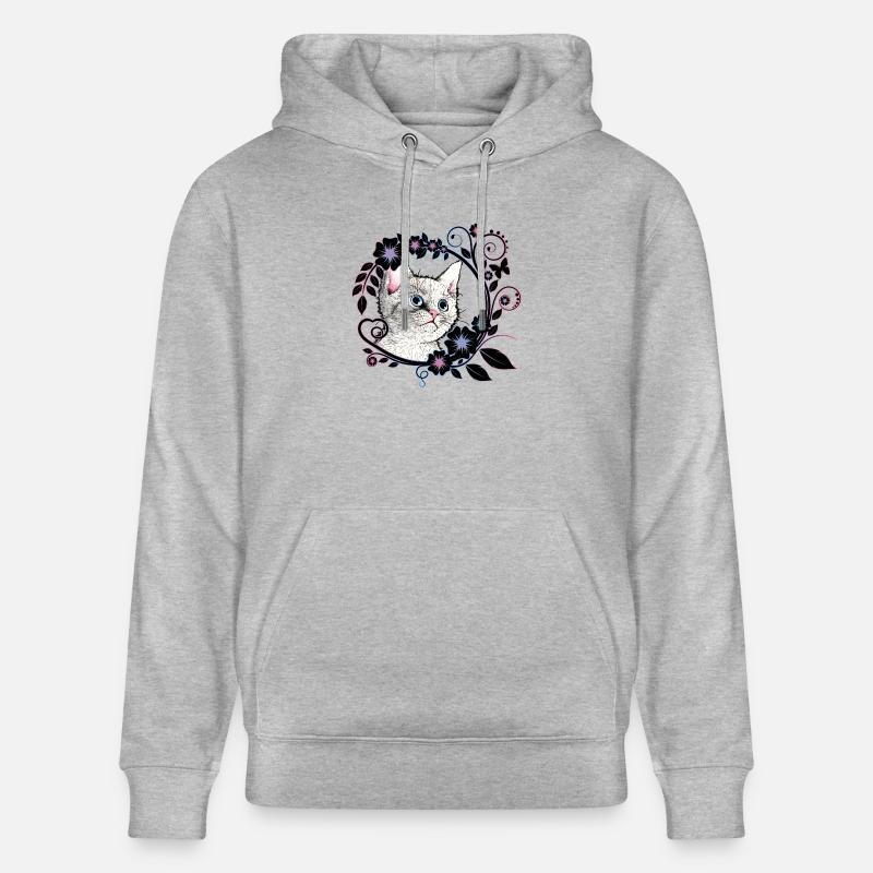 chat - Sweat à capuche bio CRUISER Stanley/Stella Unisexe - gris chiné