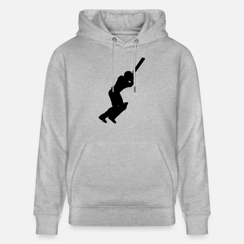 Cricket Player (Vector) - Sweat à capuche bio CRUISER Stanley/Stella Unisexe - gris chiné