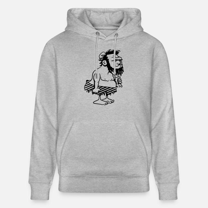 Caveman caveman funny pattern - Stanley/Stella CRUISER Unisex Organic Hoodie - heather grey