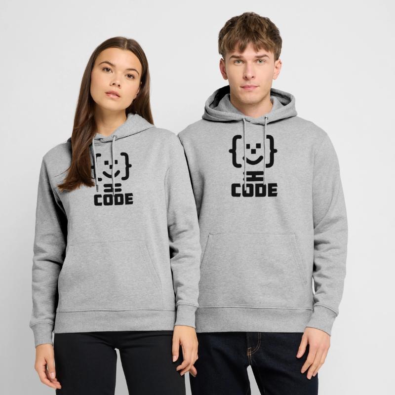 Logo du code du programmeur principal avec texte CODE Sweat à capuche bio CRUISER Stanley/Stella Unisexe