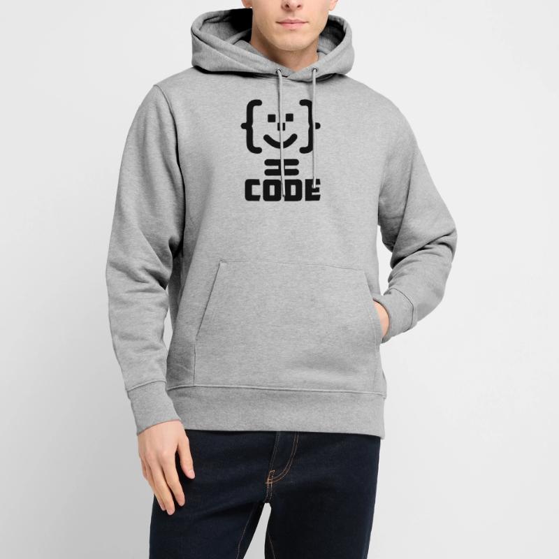 Logo du code du programmeur principal avec texte CODE Sweat à capuche bio CRUISER Stanley/Stella Unisexe