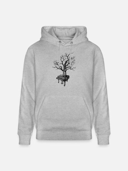 piano - Stanley/Stella CRUISER Unisex Organic Hoodie - heather grey