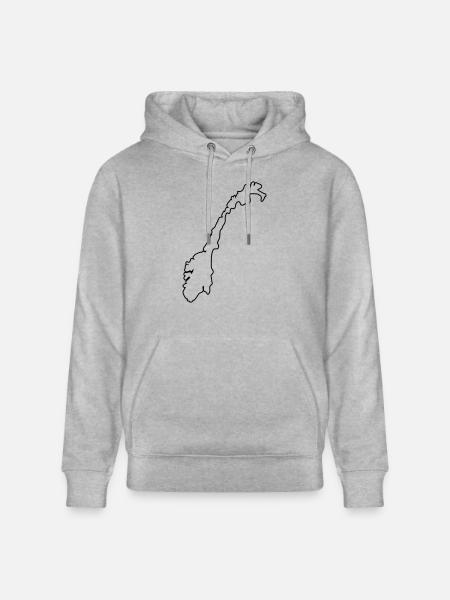 norway map silhouette - Stanley/Stella Unisex Bio-Hoodie CRUISER  - Grau meliert