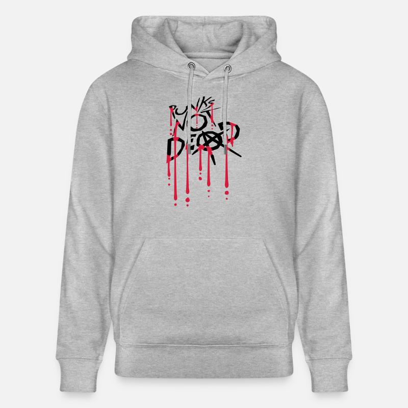 punks pas mort citation - Sweat à capuche bio CRUISER Stanley/Stella Unisexe - gris chiné