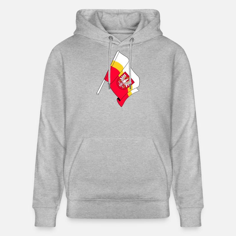 Drapeau Petite Pologne - Sweat à capuche bio CRUISER Stanley/Stella Unisexe - gris chiné