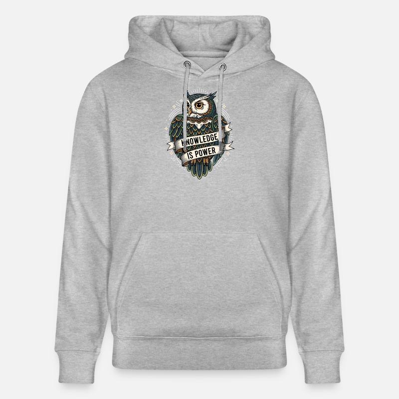 Knowledge Is Power Eule - Stanley/Stella Unisex Bio-Hoodie CRUISER  - Grau meliert