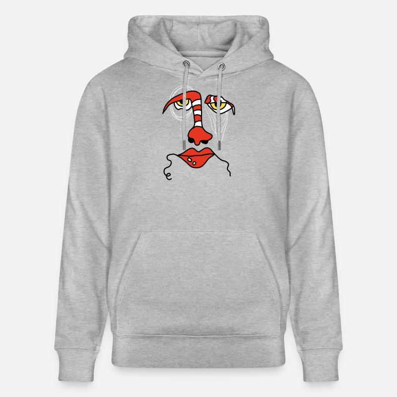 Visage abstrait avec rayures - Sweat à capuche bio CRUISER Stanley/Stella Unisexe - gris chiné