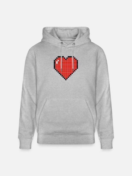 heart - Stanley/Stella CRUISER Unisex Organic Hoodie - heather grey