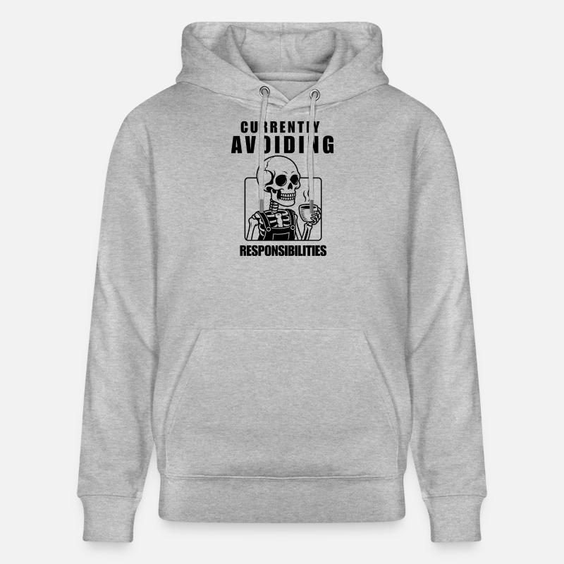 Currently Avoiding Responsibilities Skeleton - Stanley/Stella Unisex Bio-Hoodie CRUISER  - Grau meliert