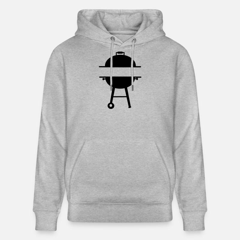 Emblème du monogramme BBQ - Sweat à capuche bio CRUISER Stanley/Stella Unisexe - gris chiné