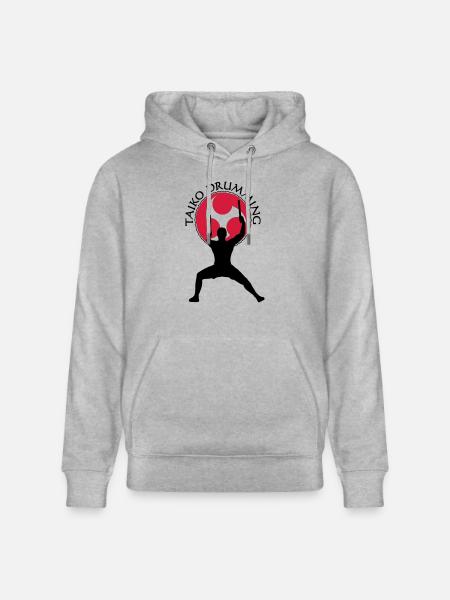 Taiko_Drummer_3 - Stanley/Stella Unisex Bio-Hoodie CRUISER - Grau meliert
