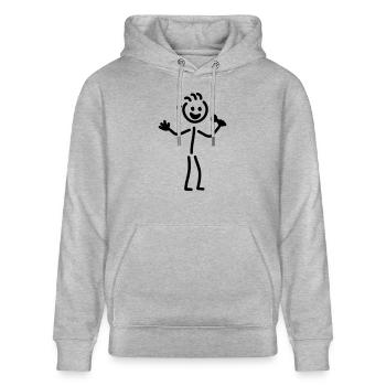 Karaoke Männchen - Stanley/Stella Unisex Bio-Hoodie CRUISER  - Grau meliert - Vorne - Alina (178cm) & Michal (187cm)