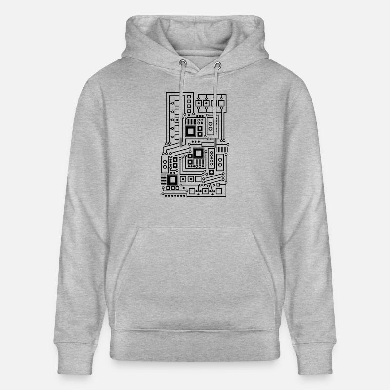 Circuit technique modèle nerd - Sweat à capuche bio CRUISER Stanley/Stella Unisexe - gris chiné