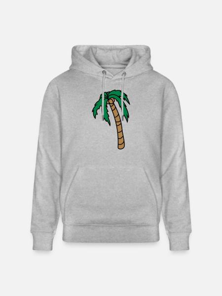 Hanging Palm Design - Stanley/Stella CRUISER Unisex Organic Hoodie - heather grey