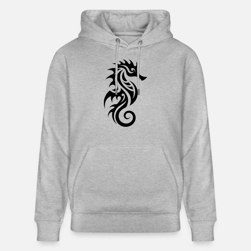 Mignon petit hippocampe de tatouage - Sweat à capuche bio CRUISER Stanley/Stella Unisexe - gris chiné