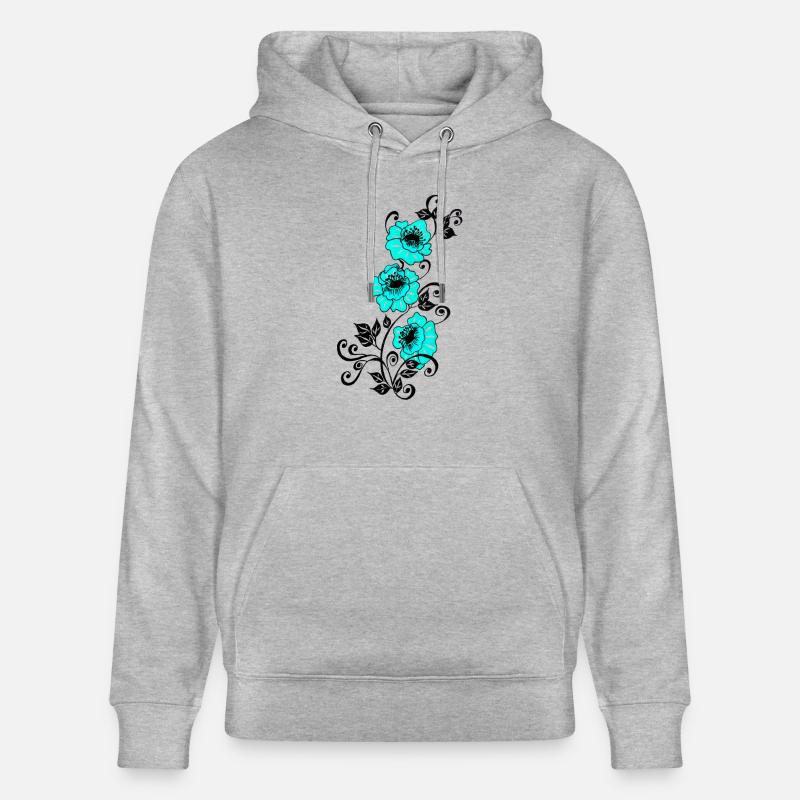 Vrilles de fleur d’azur - Sweat à capuche bio CRUISER Stanley/Stella Unisexe - gris chiné