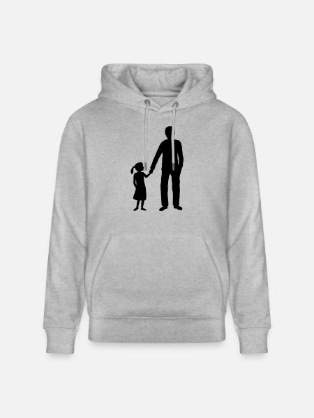 Papa Tochter Team Silhouette - Stanley/Stella Unisex Bio-Hoodie CRUISER  - Grau meliert