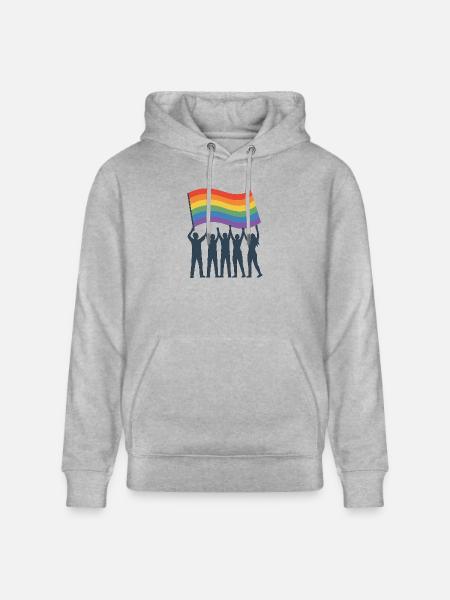 #PrideTogether #LGBTQUnity #RegenbogenFlagge #Quee - Stanley/Stella CRUISER Unisex Organic Hoodie - heather grey