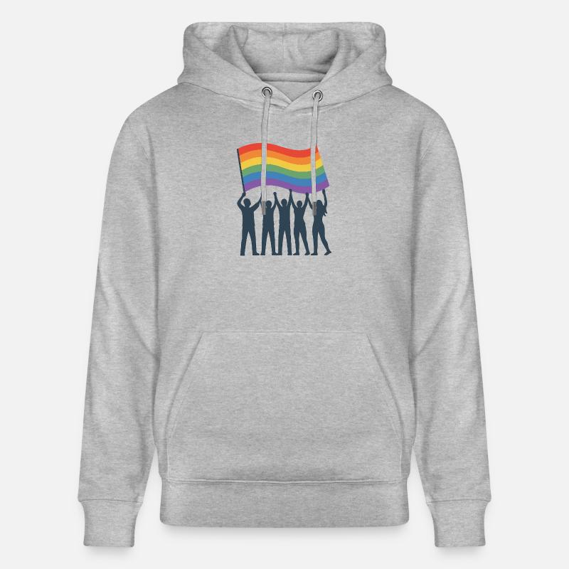 #PrideTogether #LGBTQUnity #RegenbogenFlagge #Quee - Sweat à capuche bio CRUISER Stanley/Stella Unisexe - gris chiné