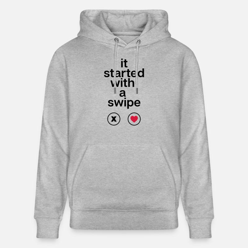 it started with a swipe - Stanley/Stella Unisex Bio-Hoodie CRUISER  - Grau meliert