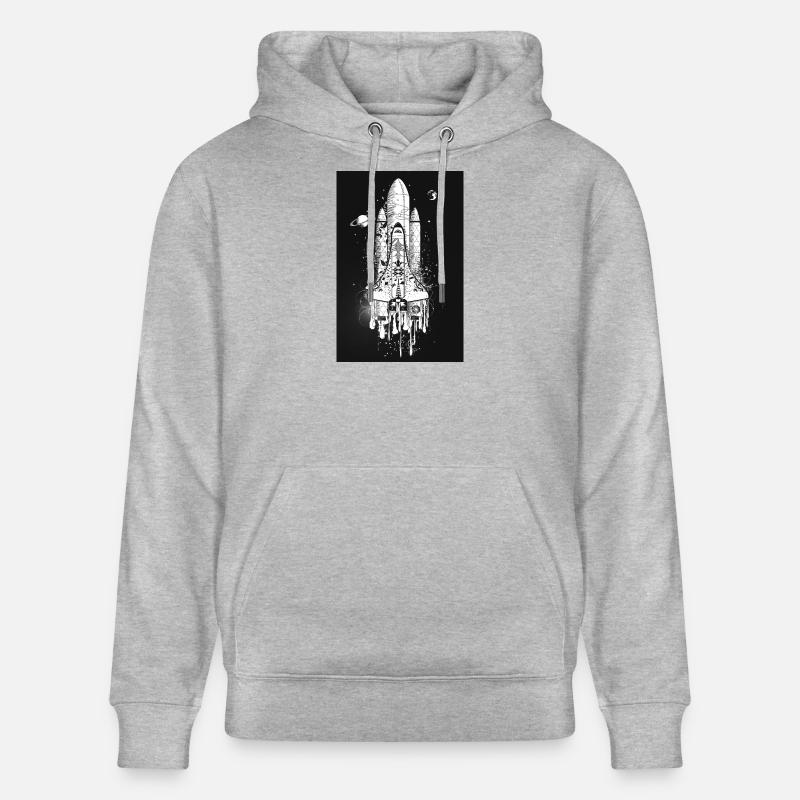 Fantasievolles Space Shuttle im Graffiti Stil - Stanley/Stella Unisex Bio-Hoodie CRUISER  - Grau meliert