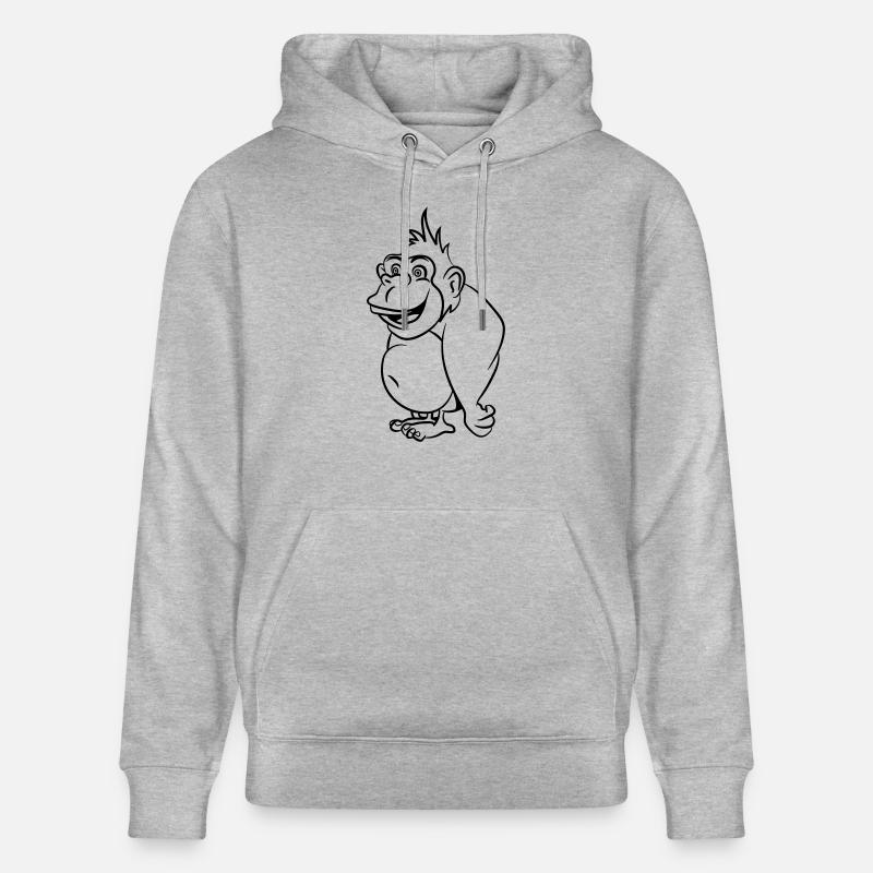 Gorilla drôle - Sweat à capuche bio CRUISER Stanley/Stella Unisexe - gris chiné